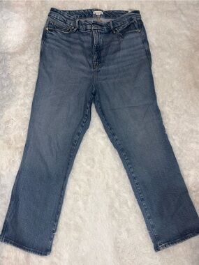 Good American Mid-Blue Straight Leg Jeans